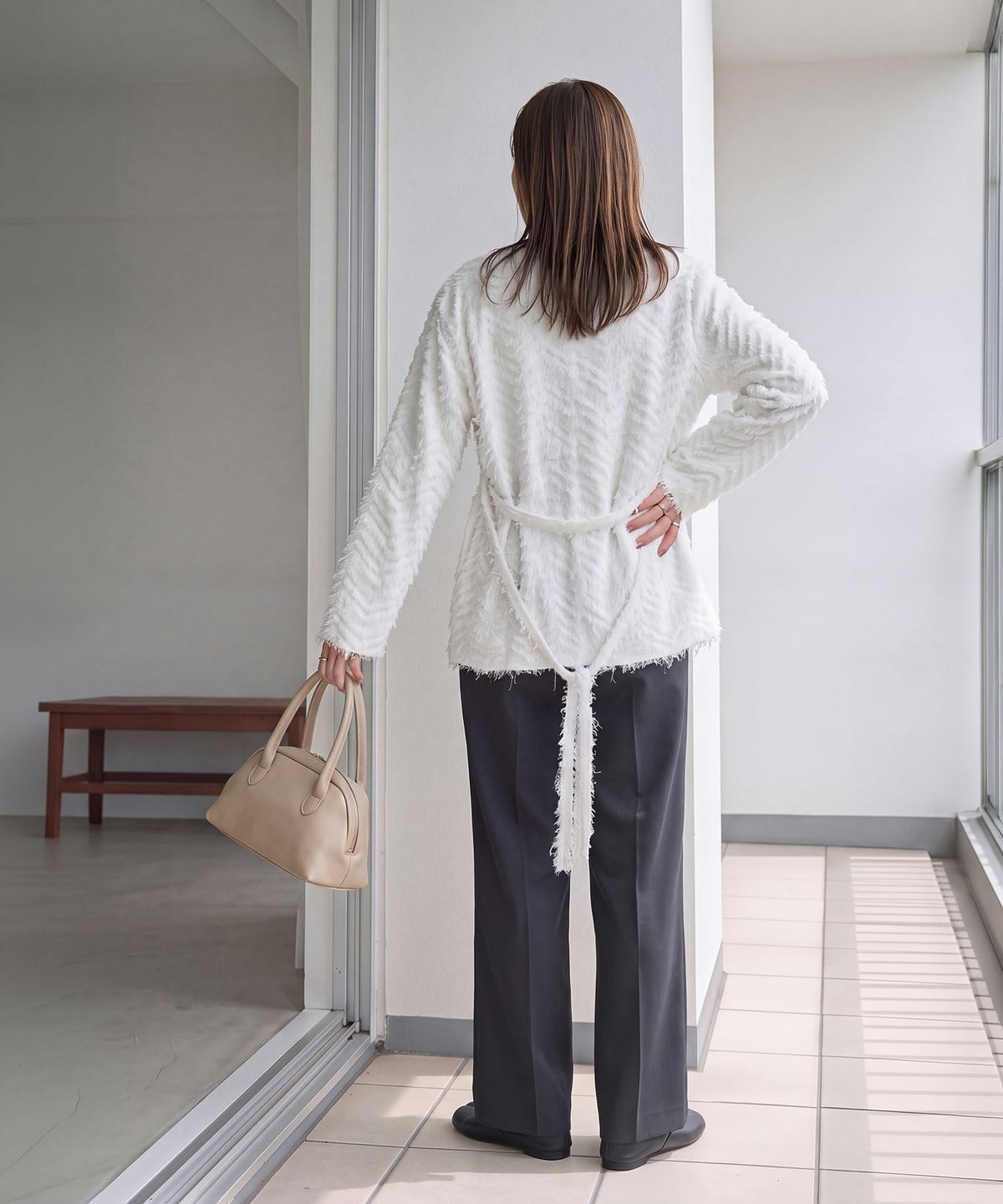 着用イメージ 163cm ホワイト