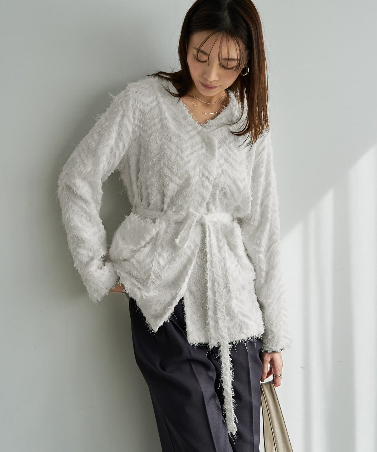 着用イメージ 166cm ホワイト