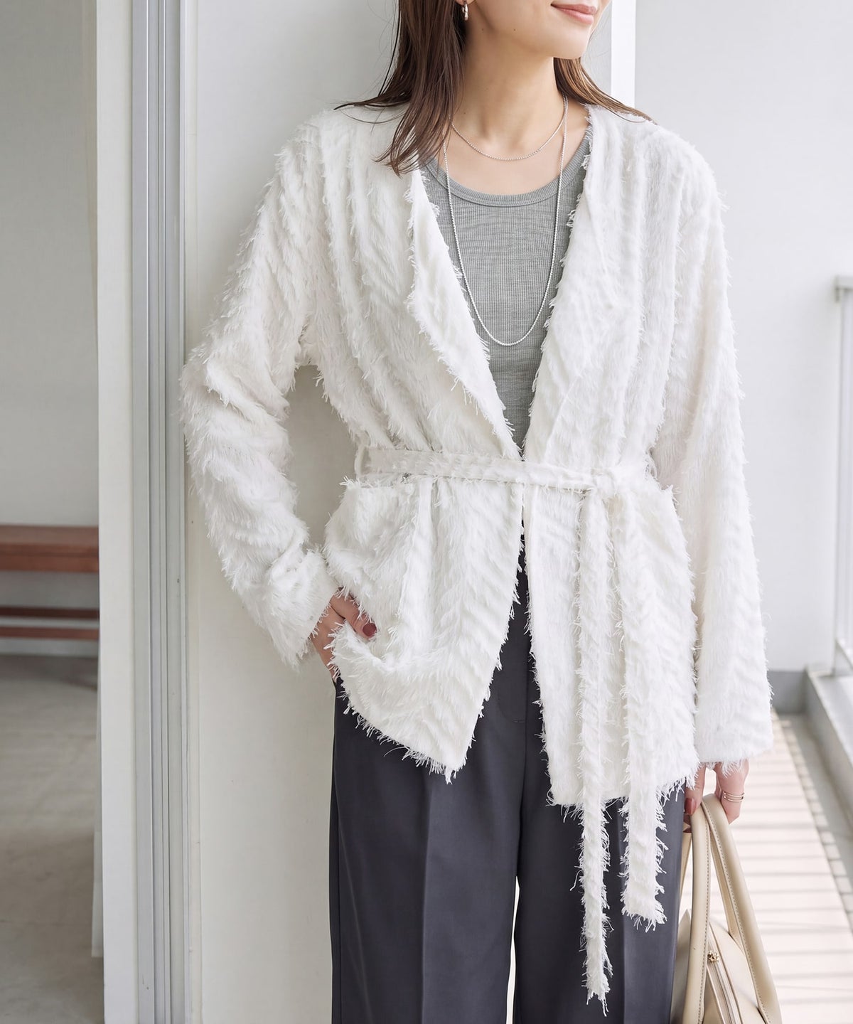 着用イメージ 163cm ホワイト