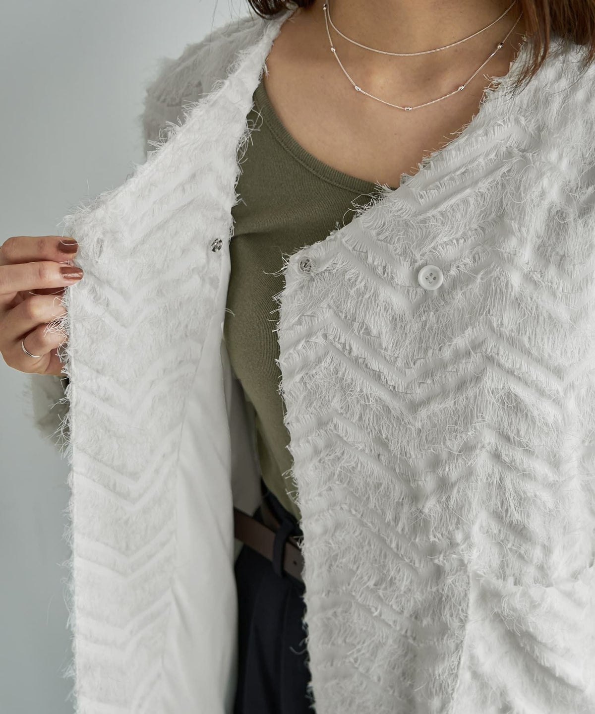 着用イメージ 166cm ホワイト