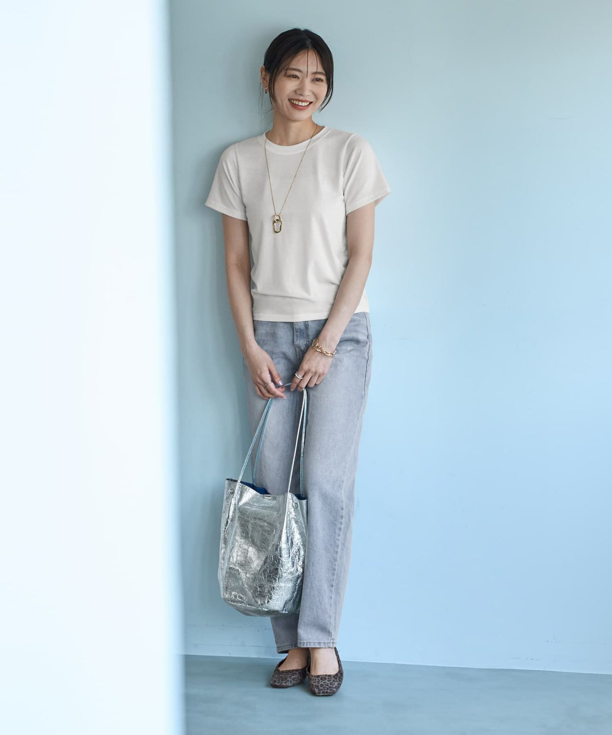 着用イメージ 166cm ホワイト
