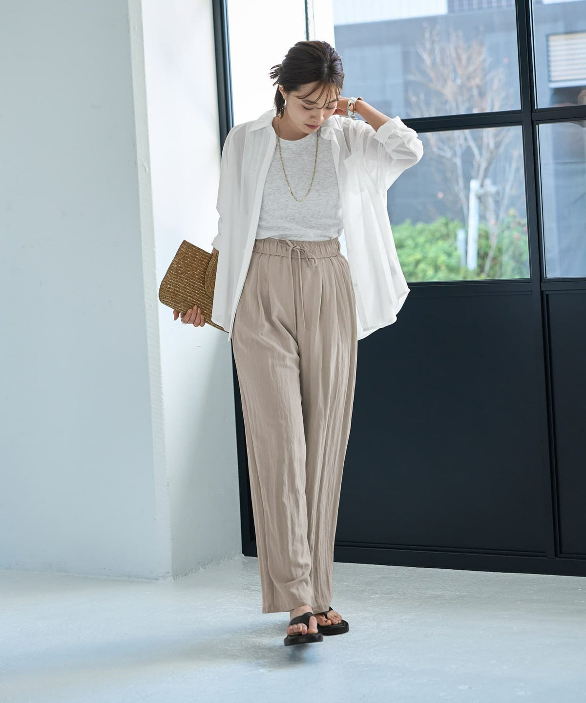 着用イメージ 167cm ホワイト