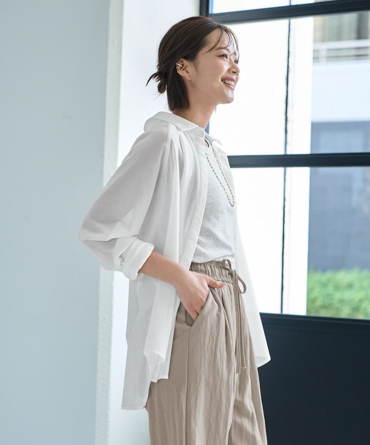 着用イメージ 167cm ホワイト