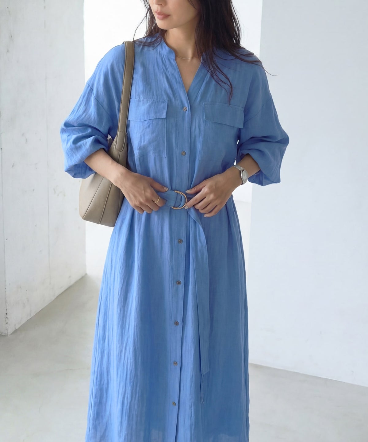 着用イメージ　167cm  ブルー 02サイズ