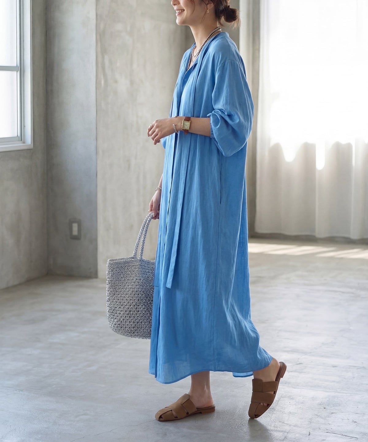 着用イメージ 163cm ブルー 02サイズ