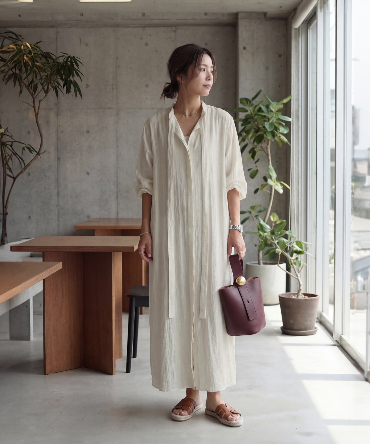 着用イメージ 163cm エクリュ 02サイズ