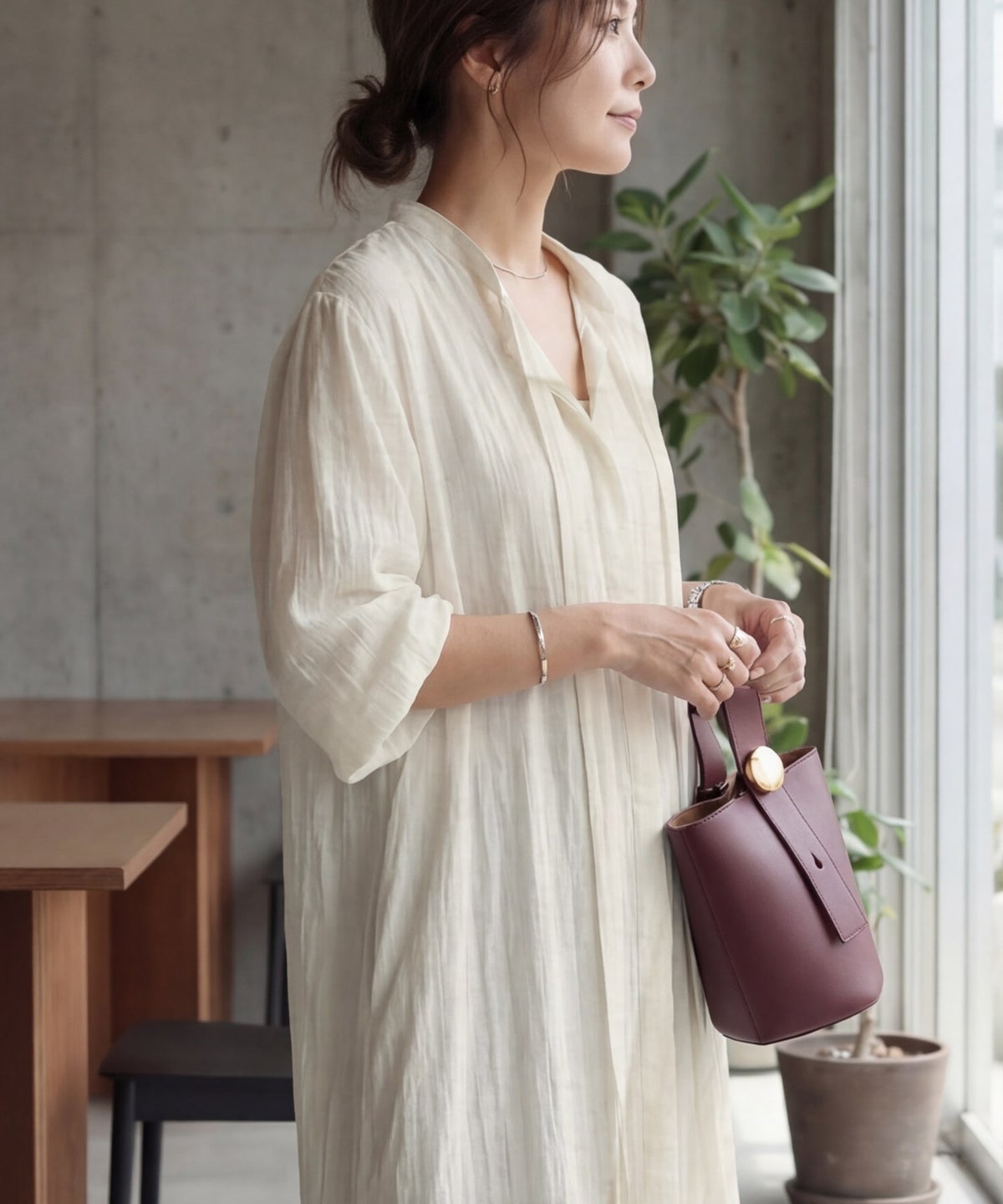 着用イメージ 163cm エクリュ 02サイズ