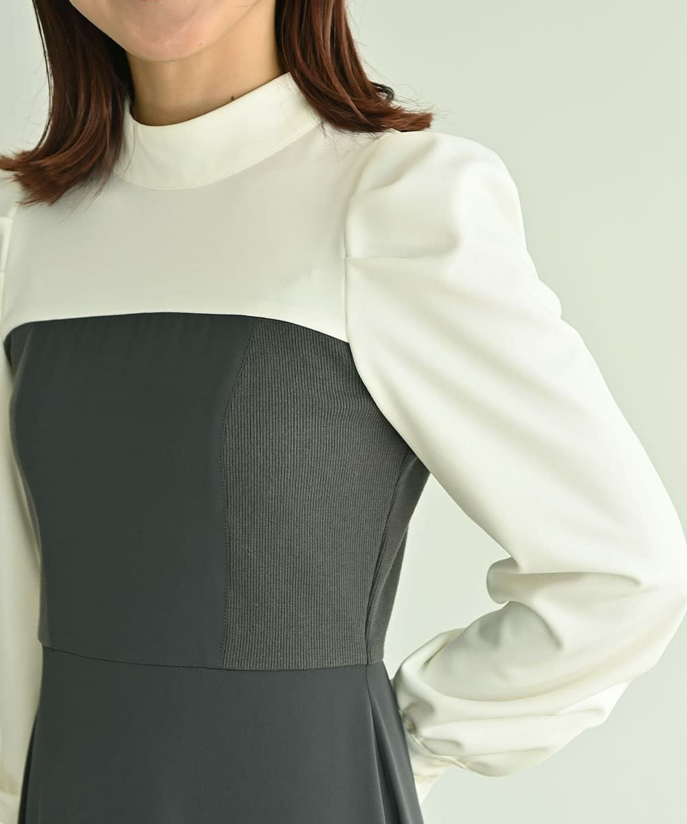 着用イメージ　161cm OFFWHIE×GRAY