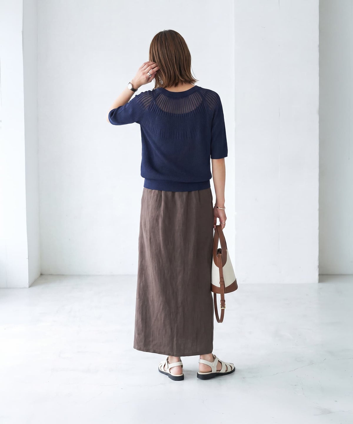 着用イメージ 163cm ネイビー