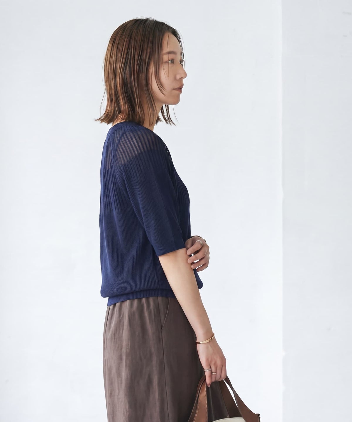 着用イメージ 163cm ネイビー