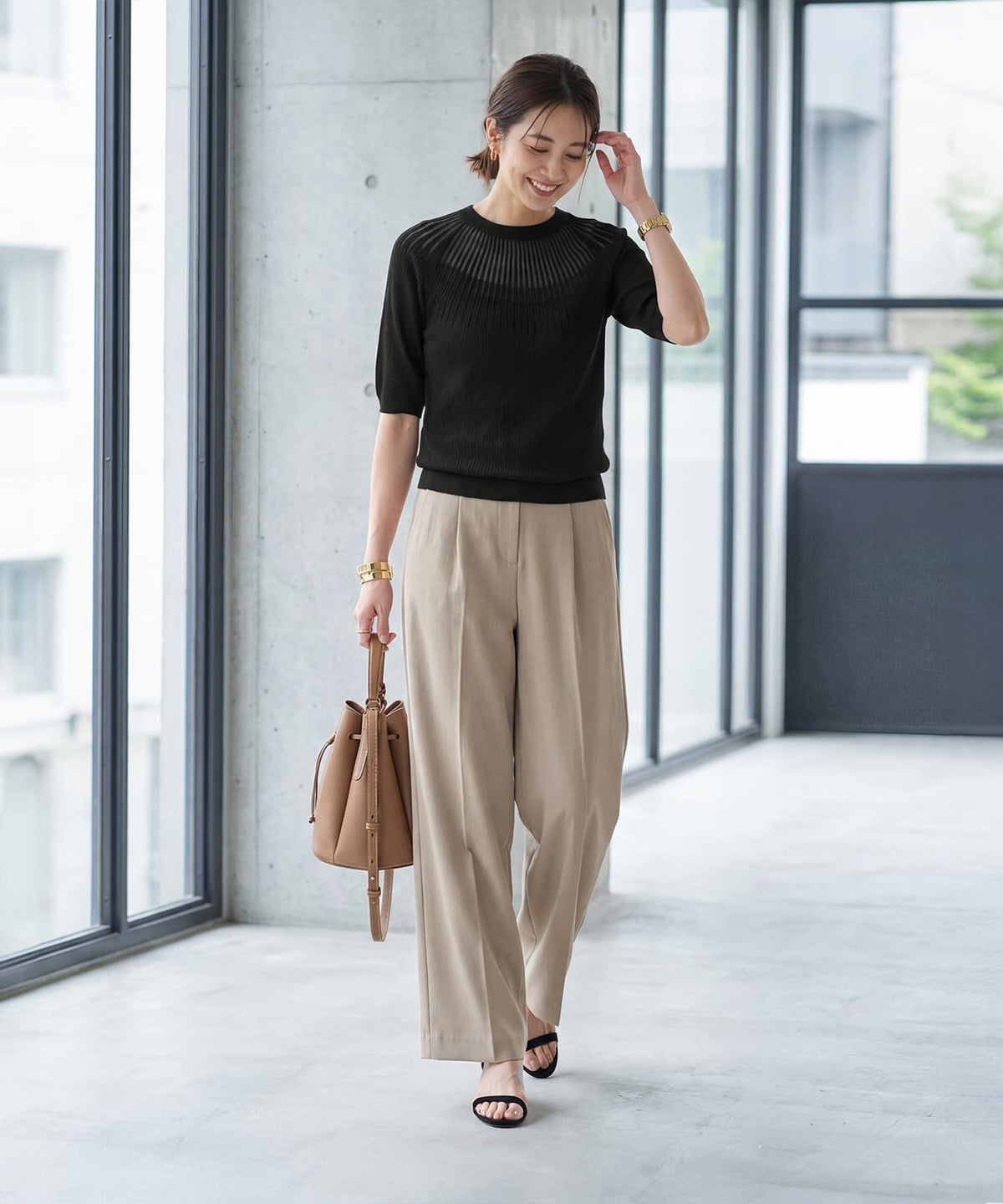 着用イメージ 163cm ブラック