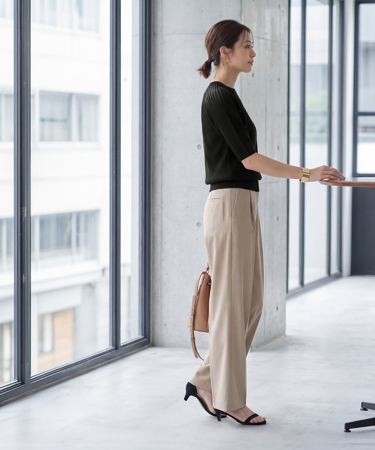 着用イメージ 163cm ブラック