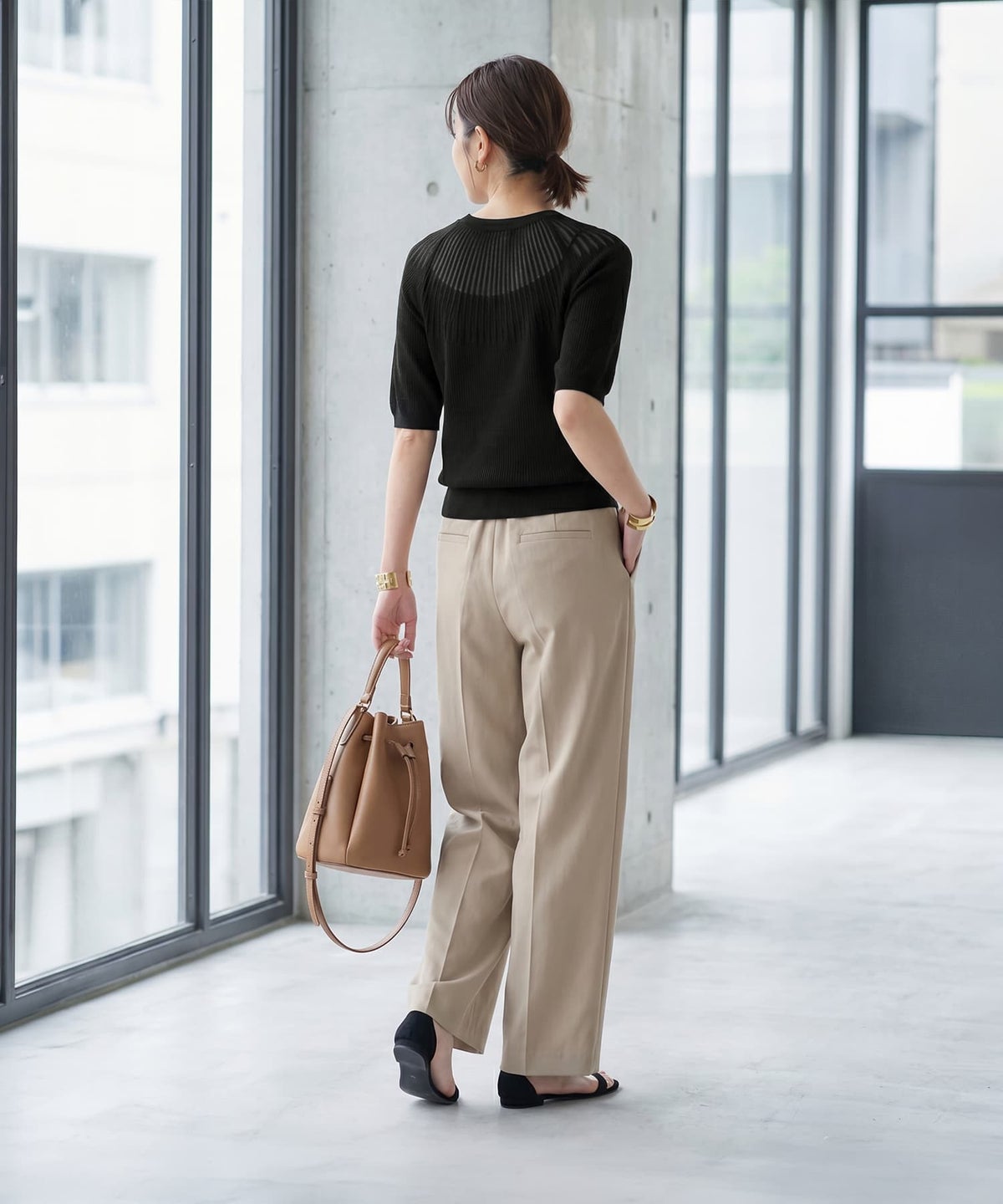 着用イメージ 163cm ブラック