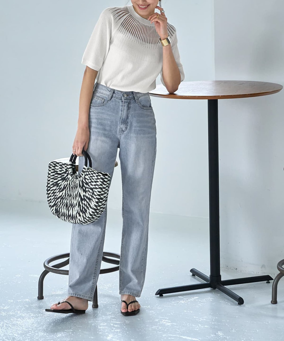 着用イメージ　167cm ホワイト