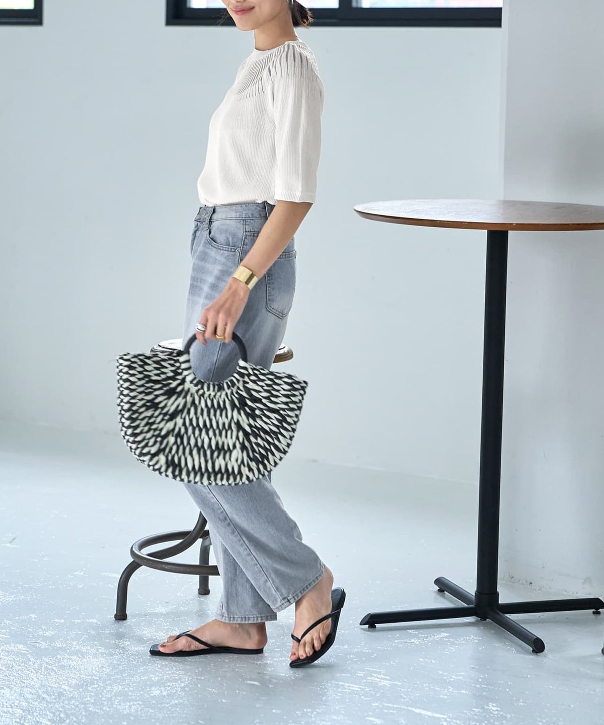 着用イメージ　167cm ホワイト