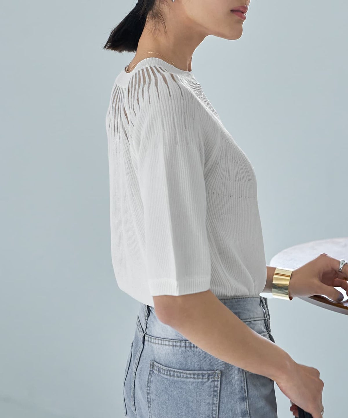 着用イメージ　167cm ホワイト