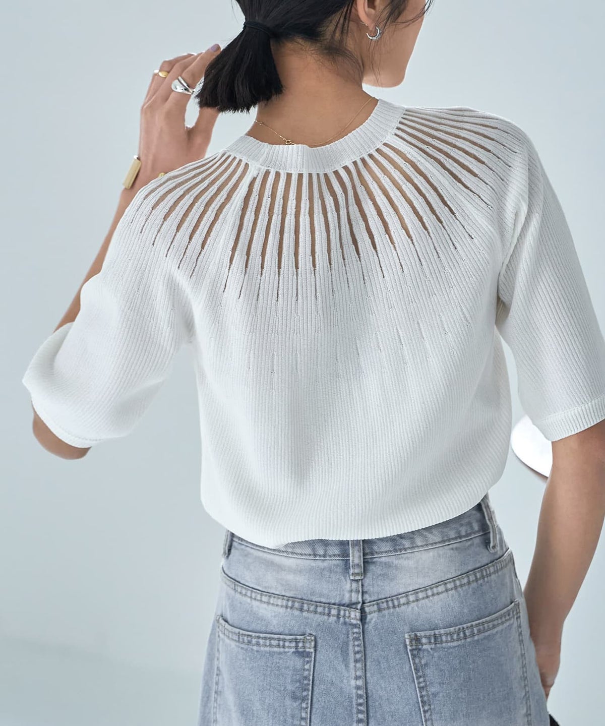 着用イメージ　167cm ホワイト