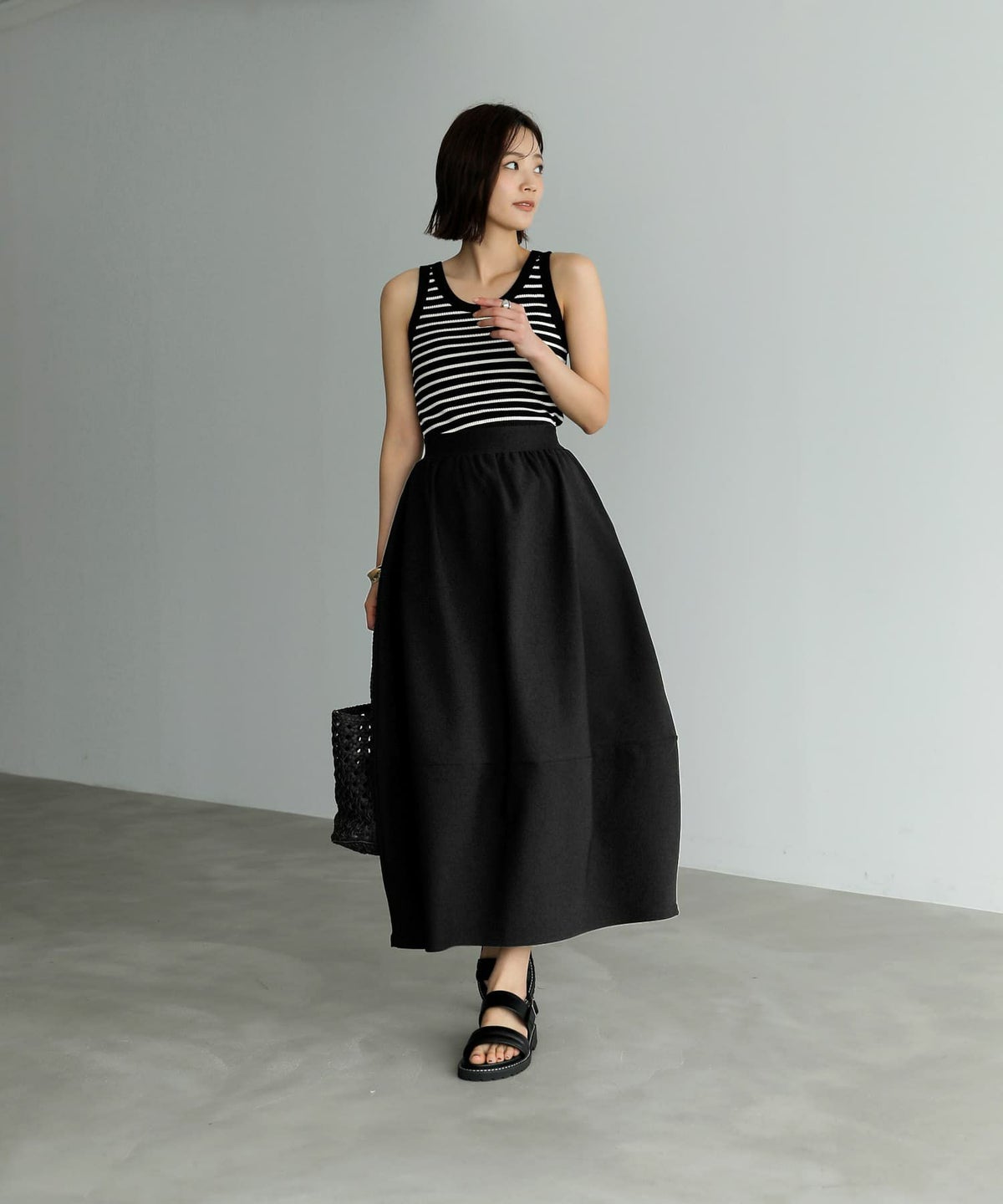 着用イメージ　167cm ブラック 02サイズ