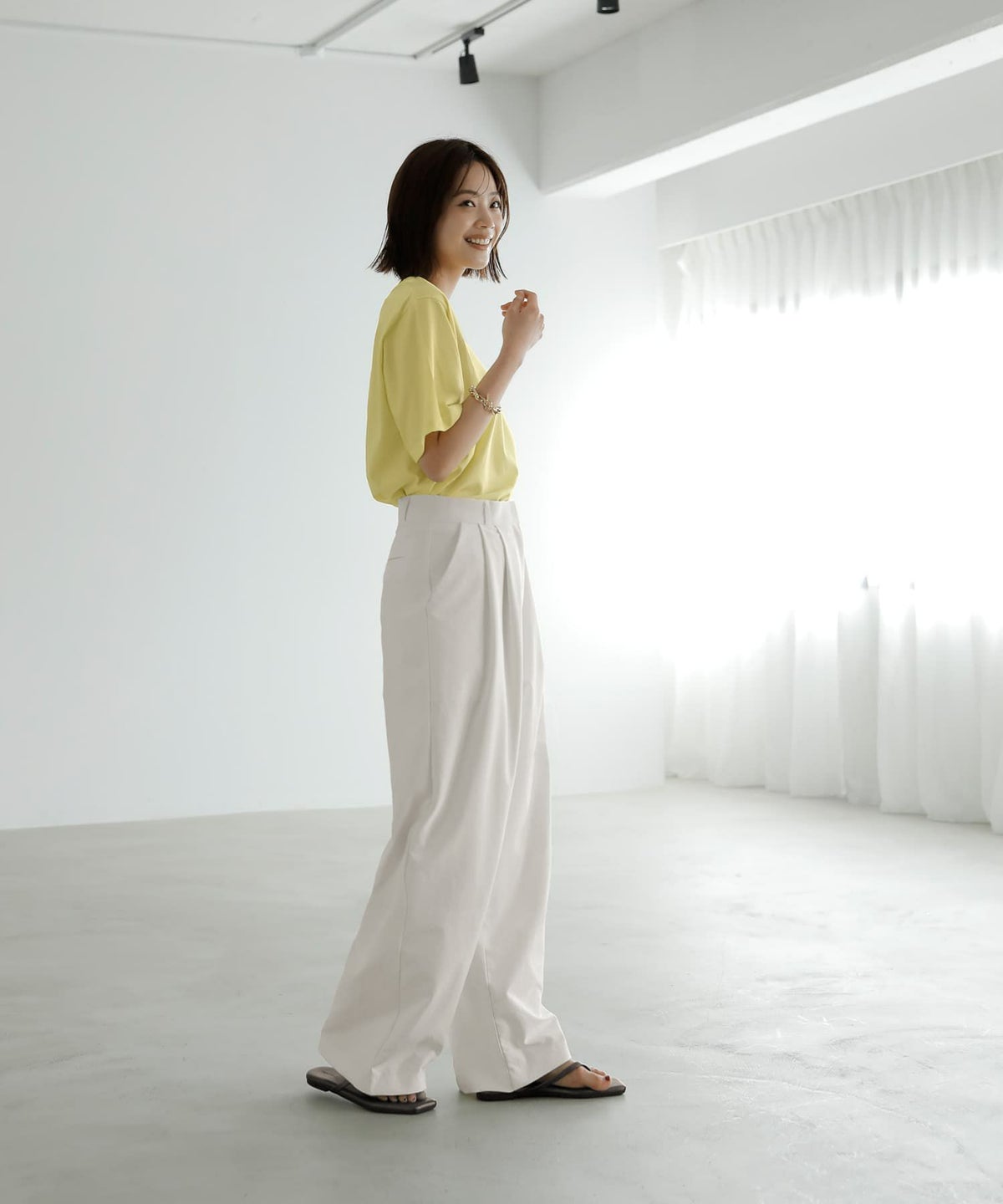 着用イメージ　167cm Sサイズ アイボリー