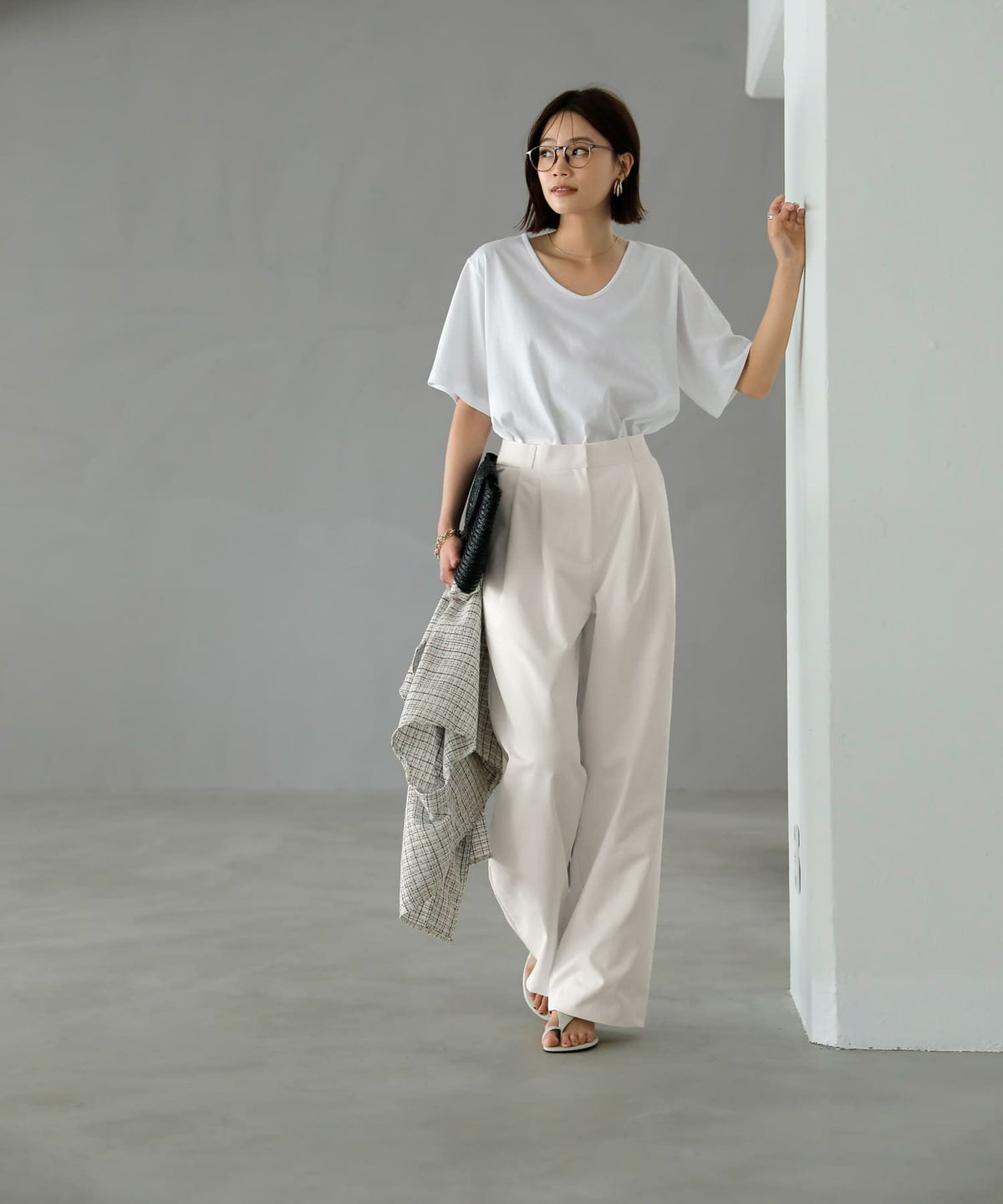 着用イメージ　167cm Sサイズ アイボリー