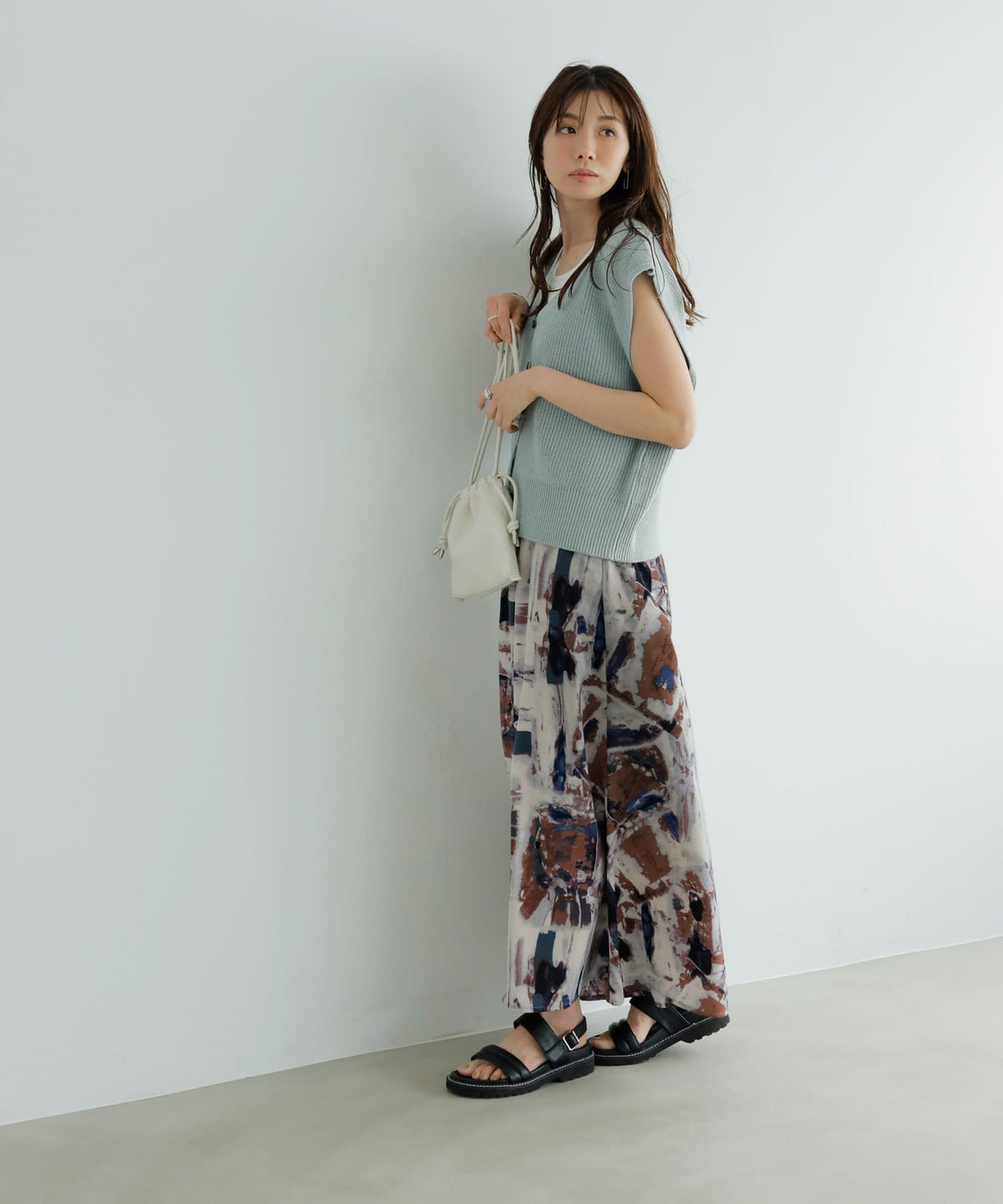 着用イメージ　165cm ミントブルー