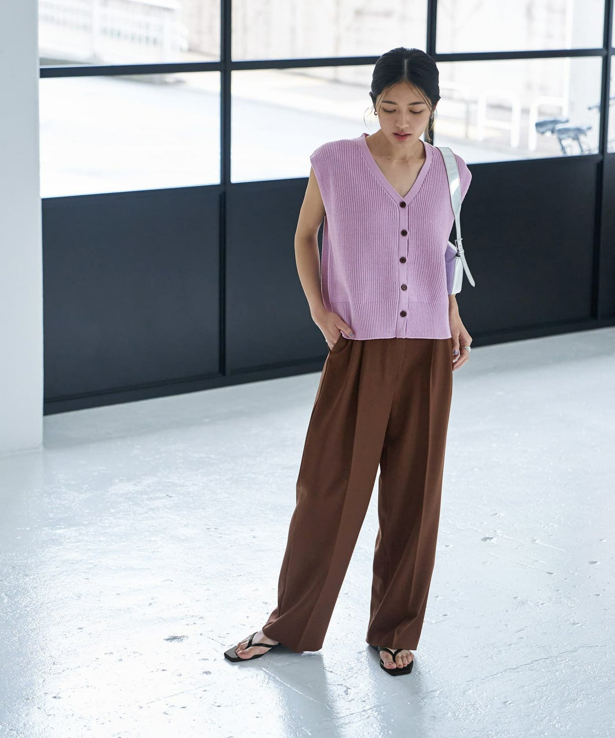 着用イメージ　167cm ラベンダー