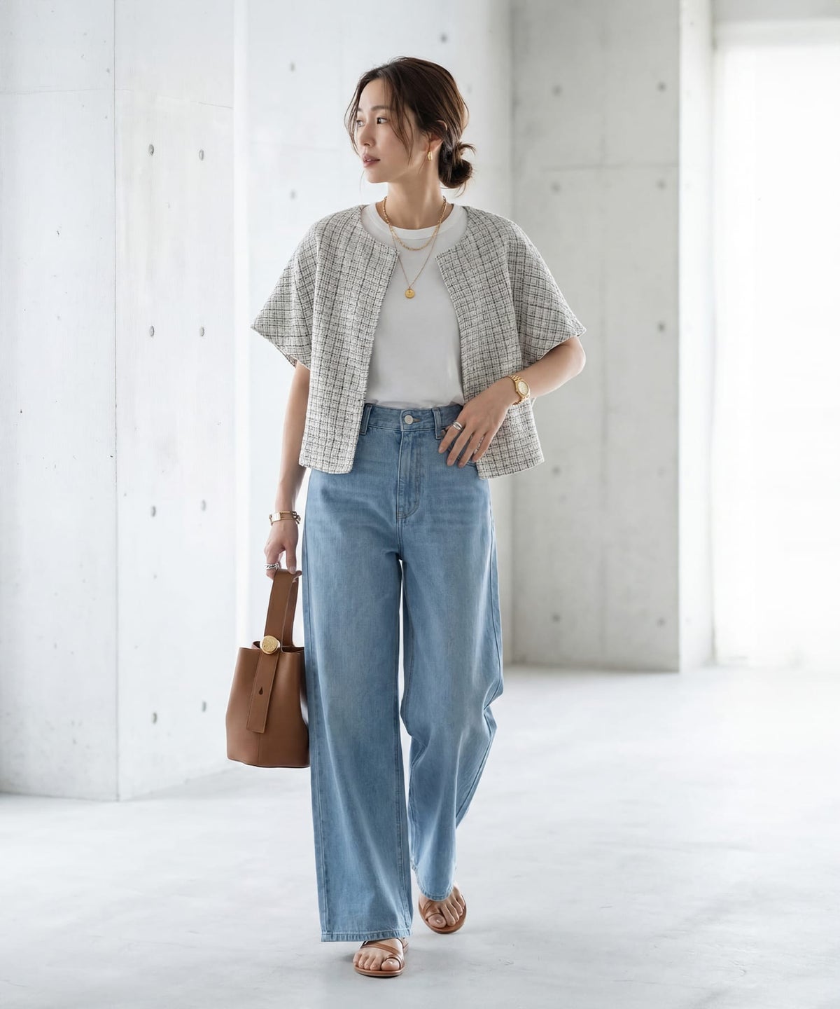 着用イメージ　165cm ホワイトミックス