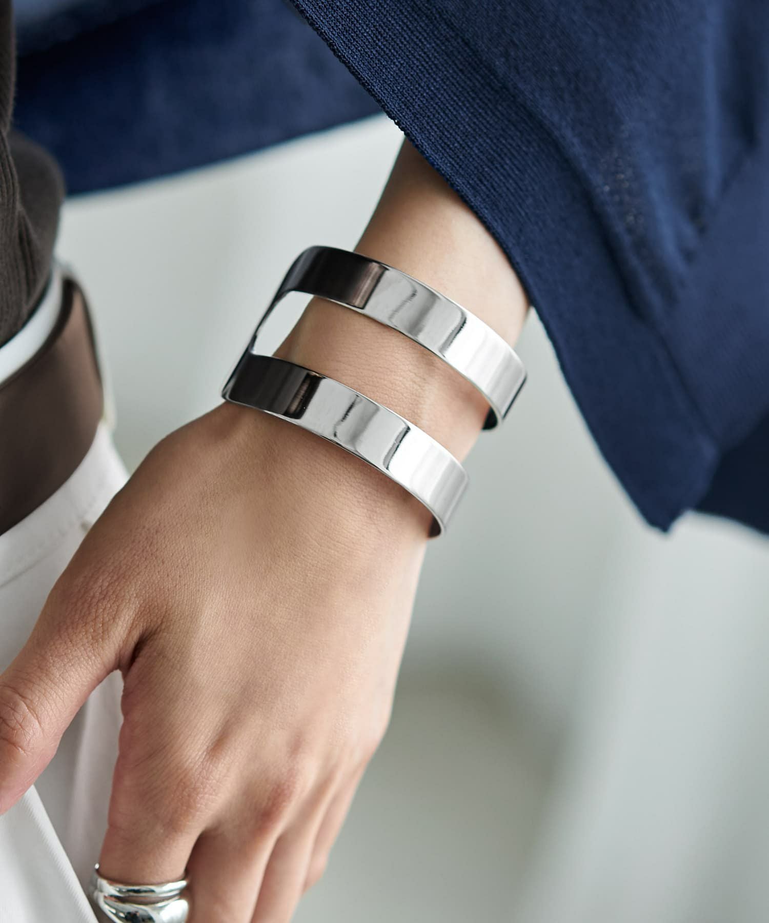 40mm幅ダブルラインバングル | おしゃれな大人レディースファッション