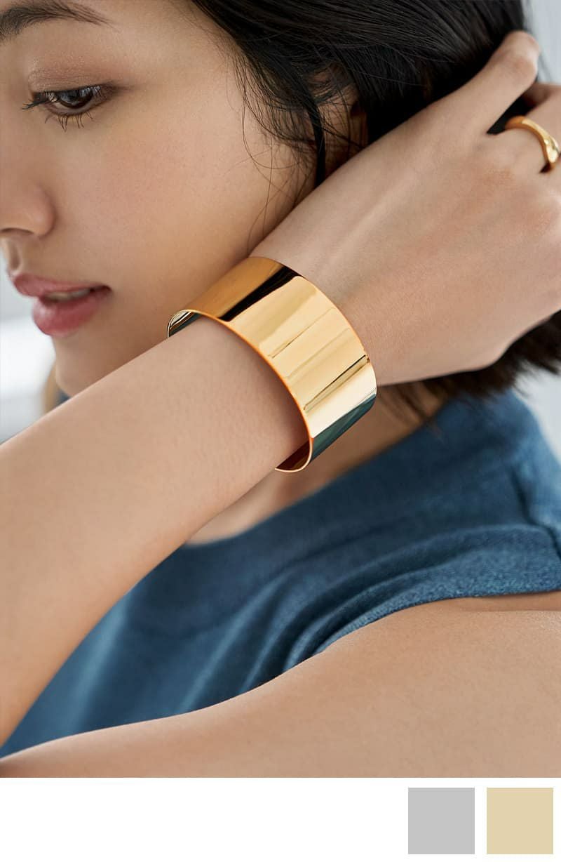 30mm幅フラット鏡面バングル | おしゃれな大人レディースファッション