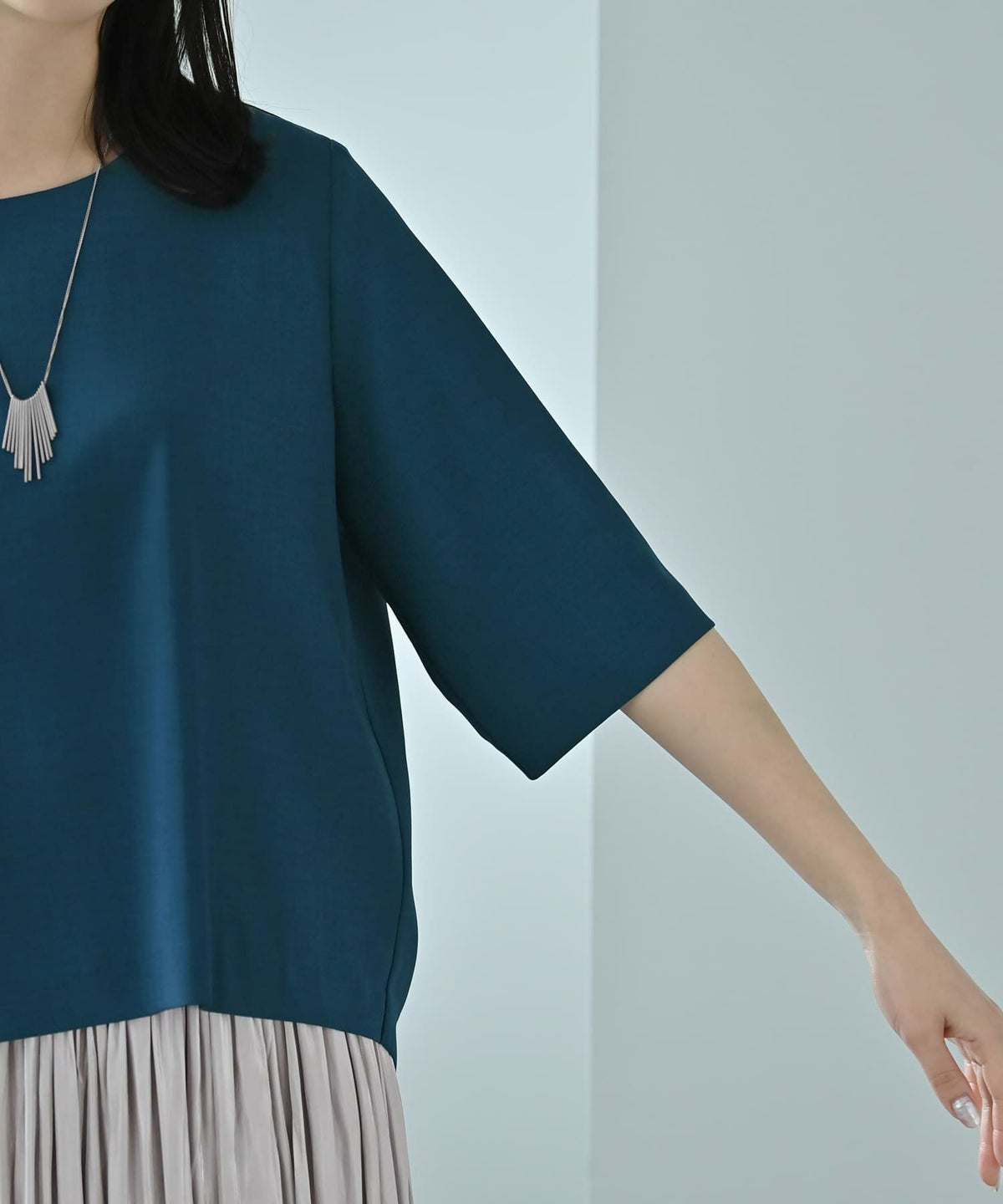 着用イメージ　172cm ブルーグリーン