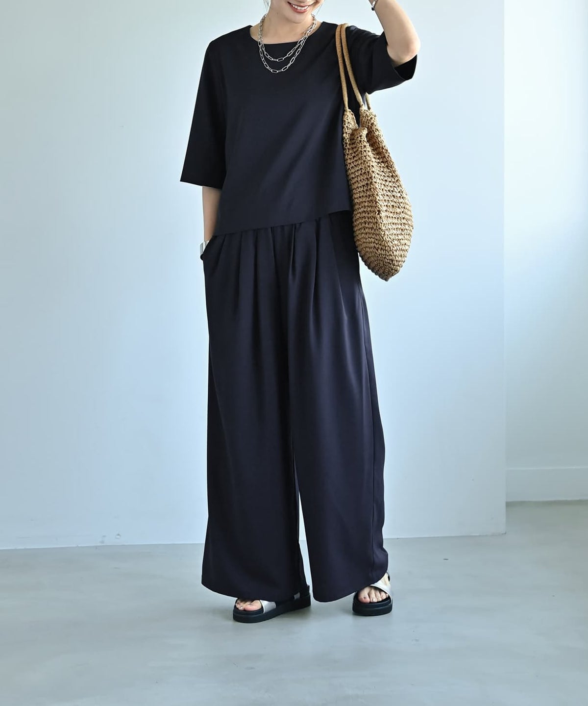 着用イメージ 172cm ネイビー