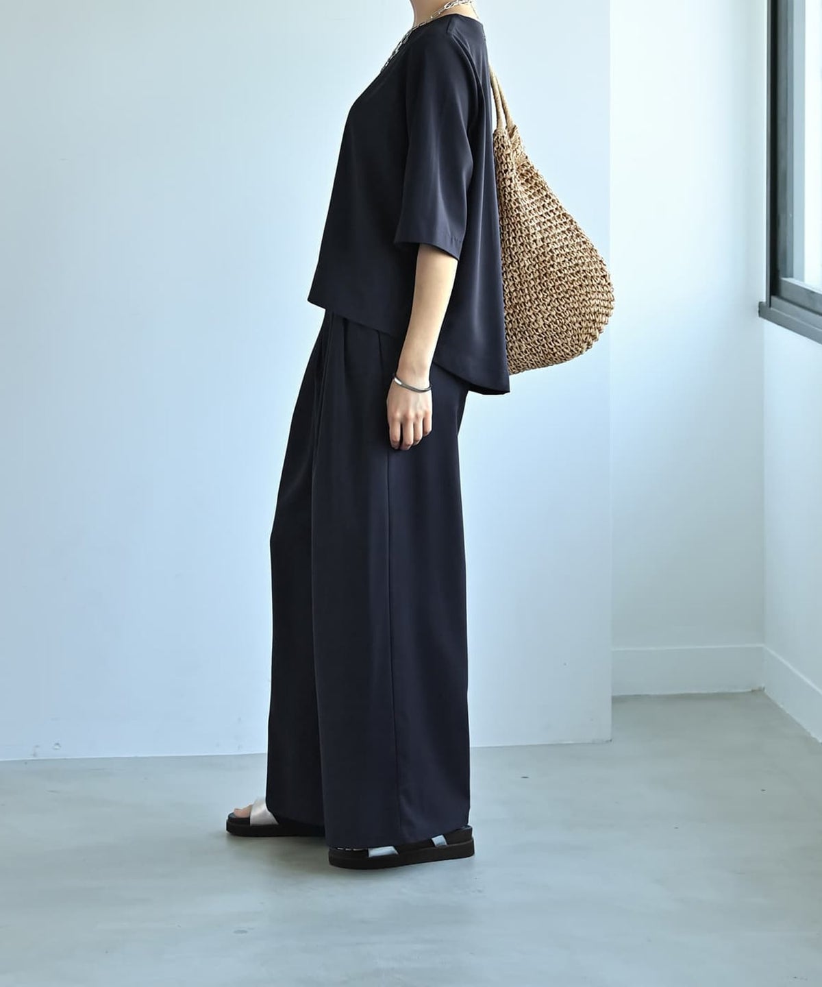 着用イメージ 172cm ネイビー 02