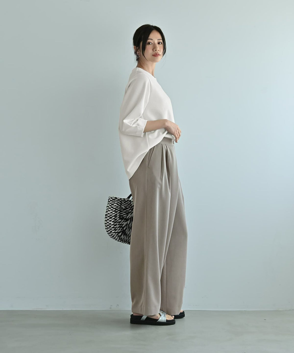 着用イメージ 172cm オリーブグレー