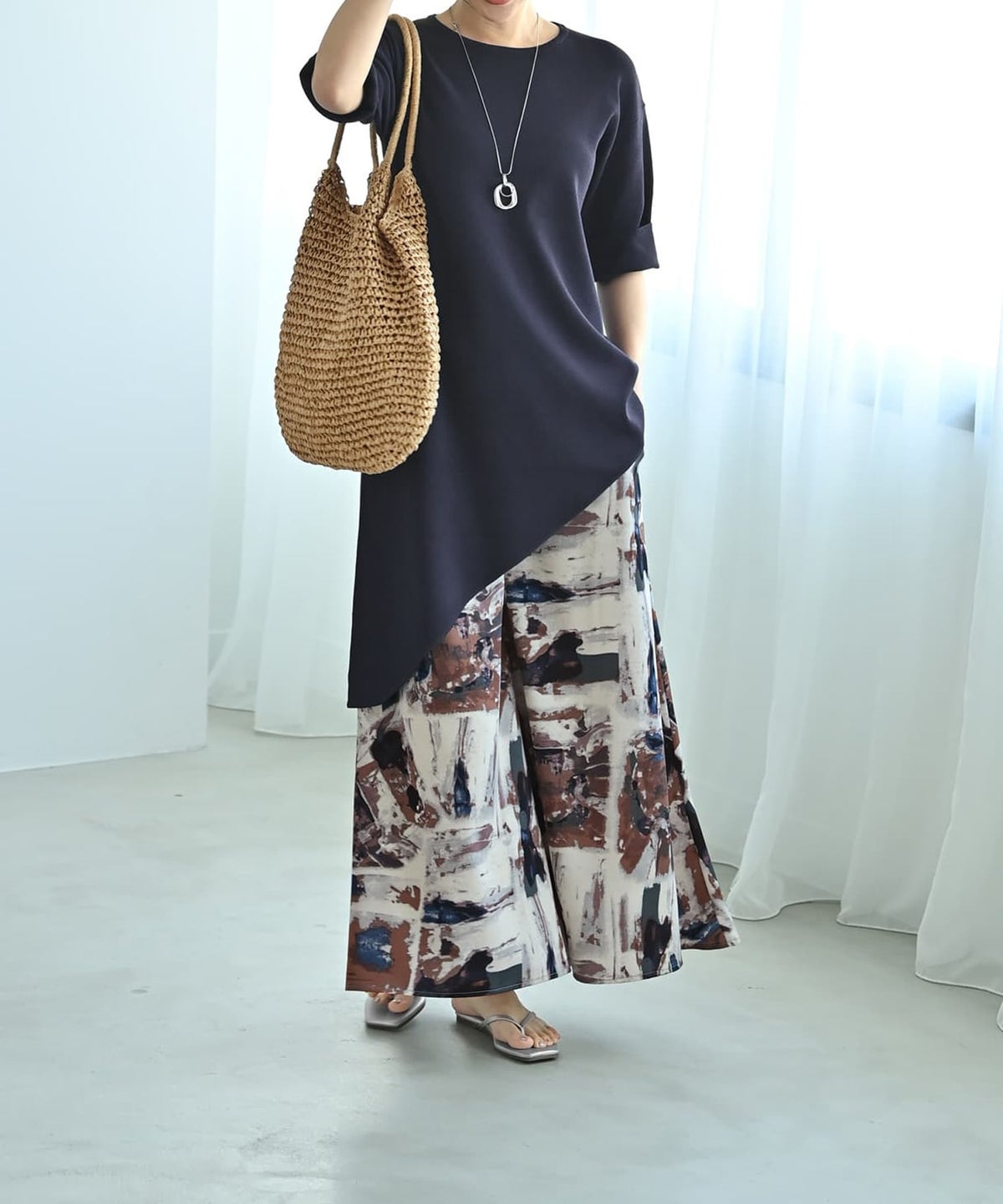 着用イメージ　172cm ネイビー