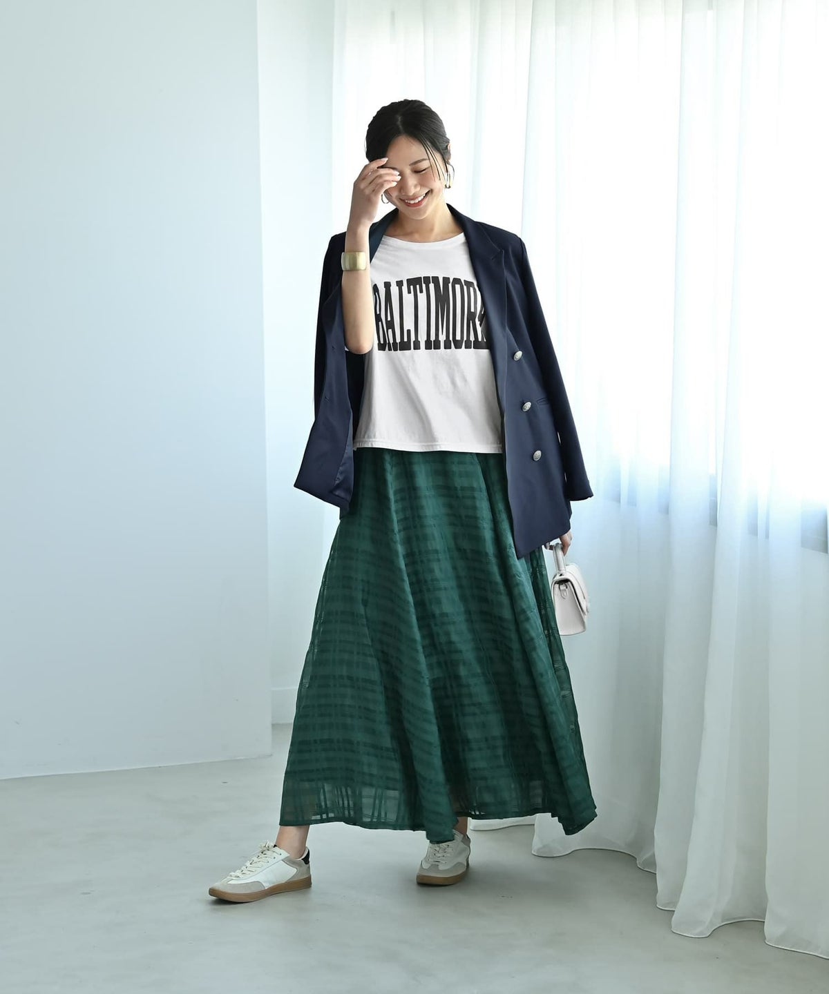 着用イメージ　172cm グリーン