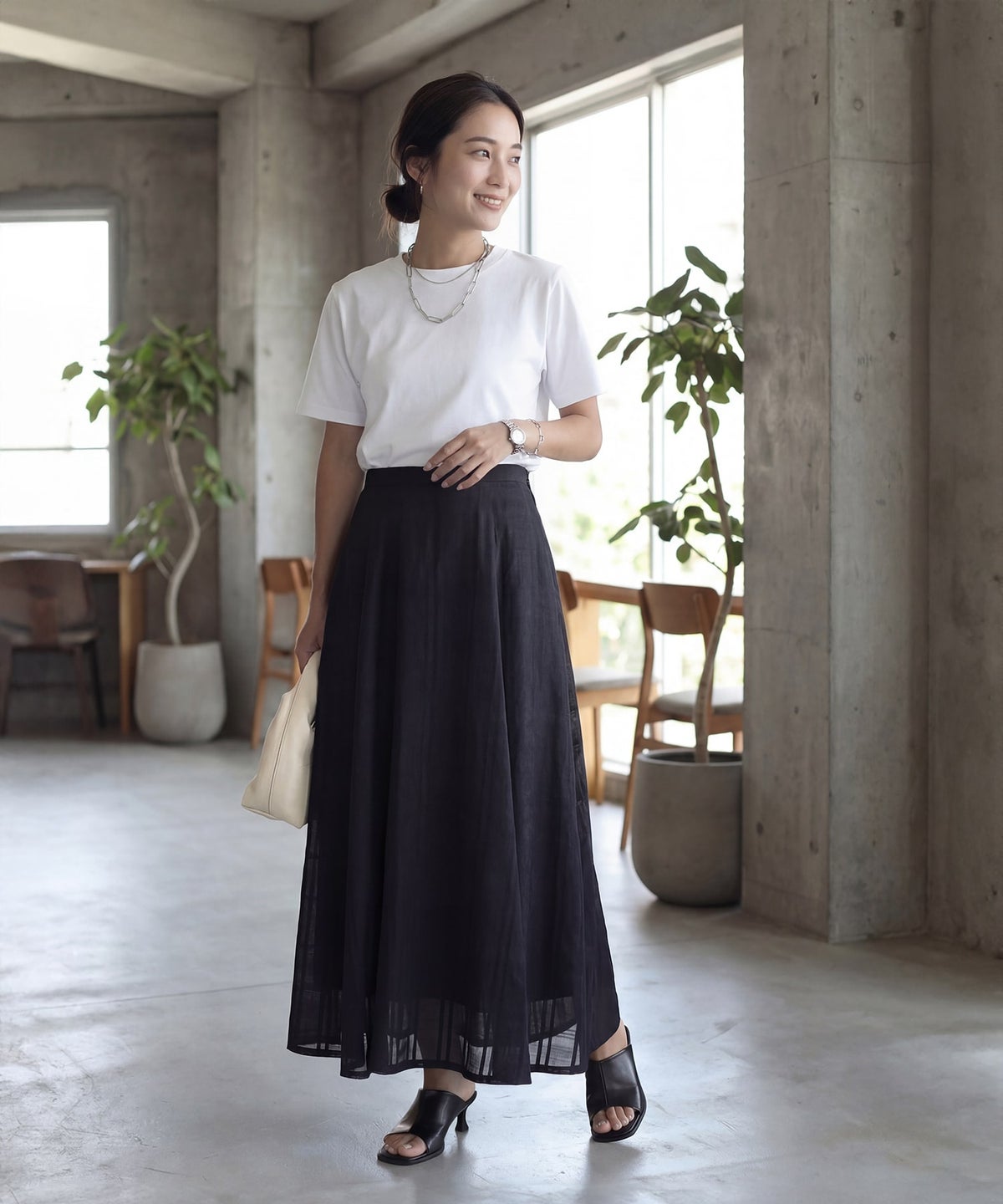 着用イメージ　162cm ブラック