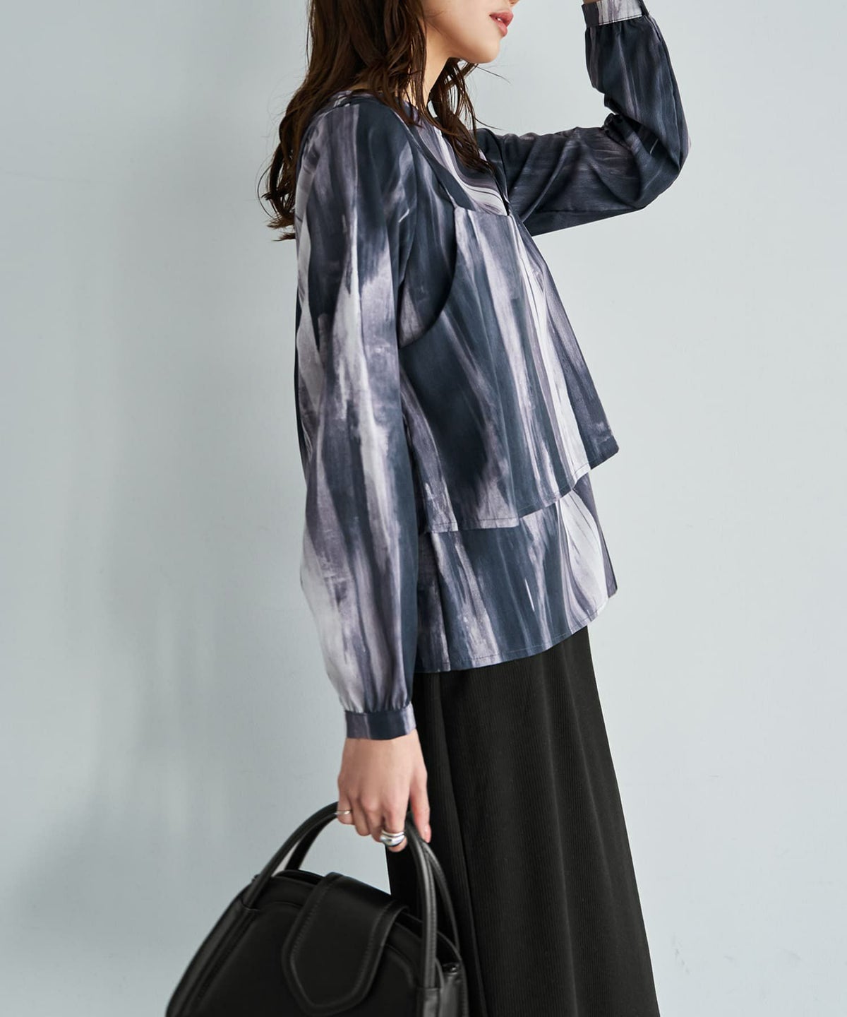 着用イメージ　165cm ブラックミックス