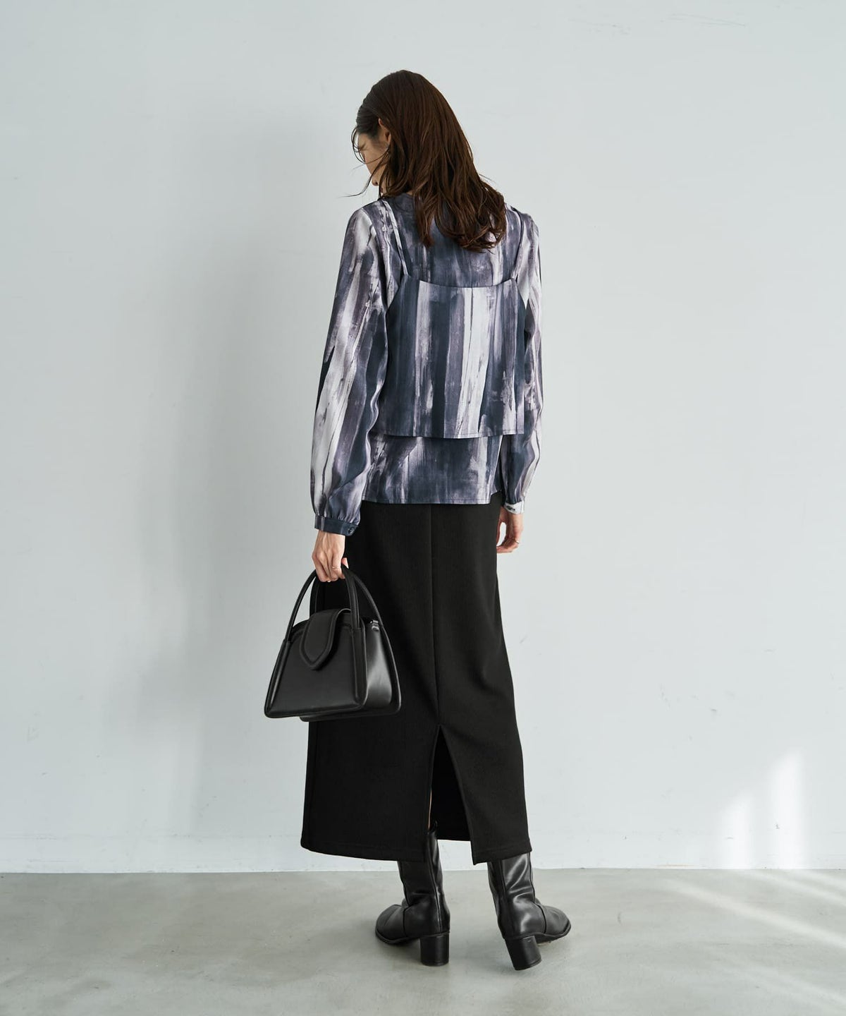 着用イメージ　165cm ブラックミックス