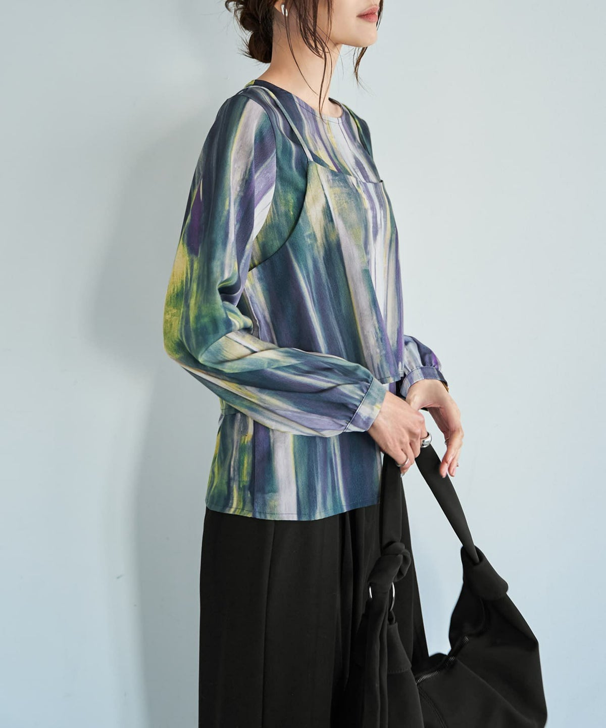 着用イメージ　165cm パープルミックス