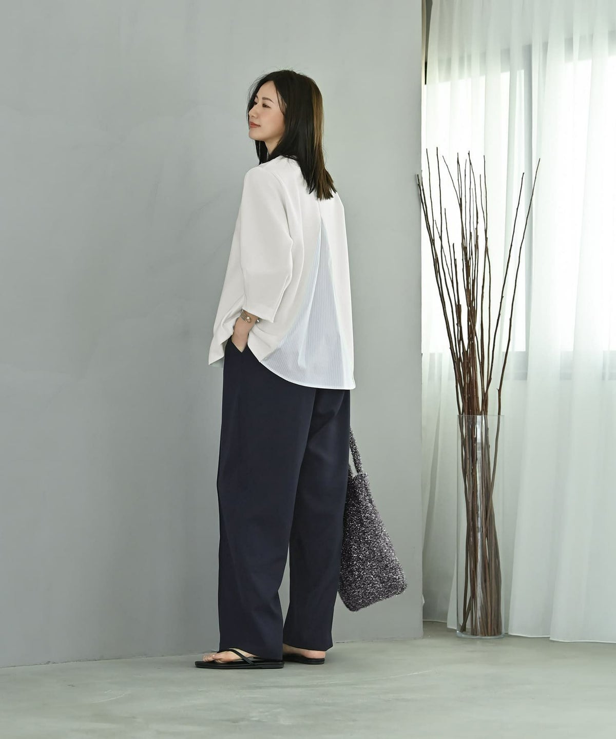 着用イメージ 172cm ホワイト F