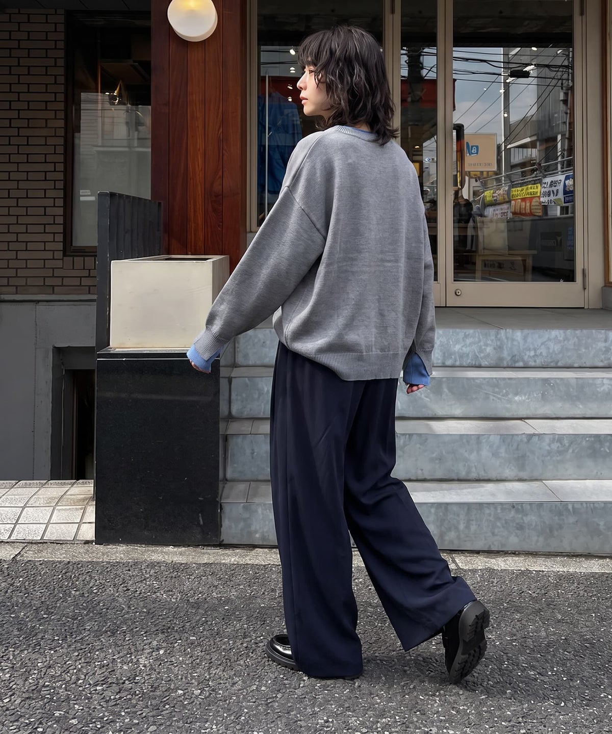 着用イメージ 170cm ネイビー F