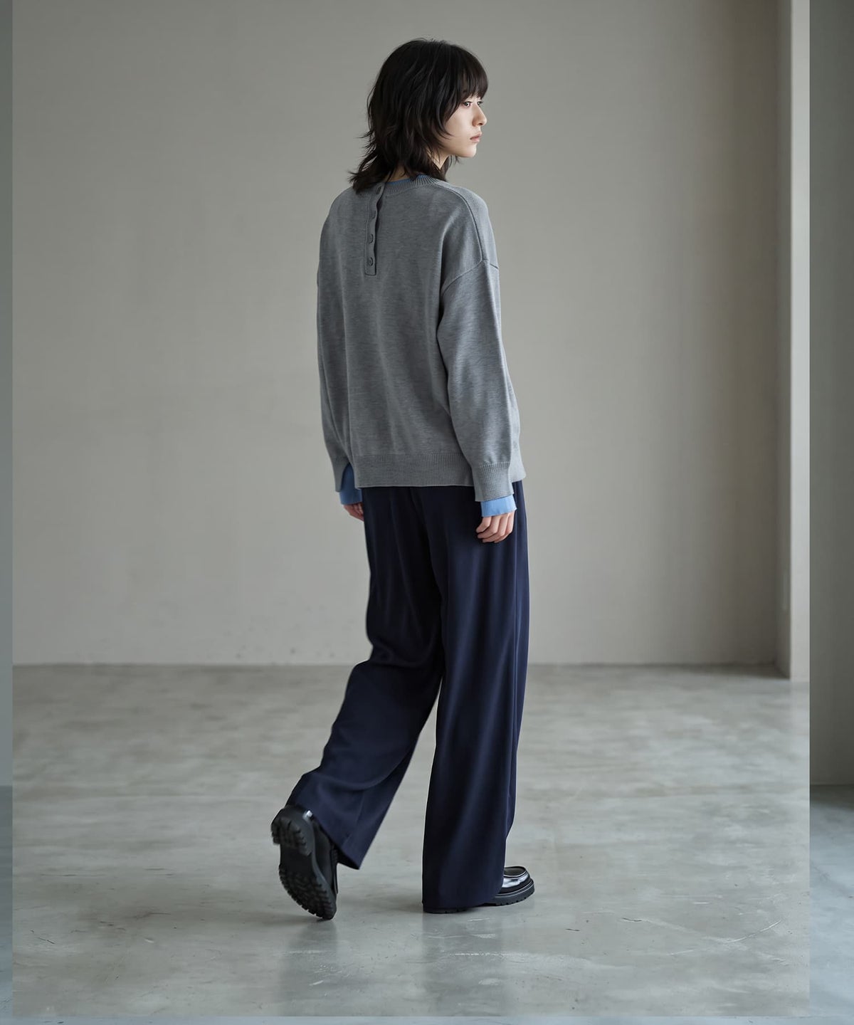 着用イメージ 170cm ネイビー F