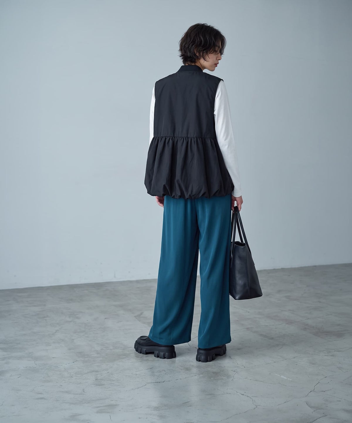 着用イメージ 170cm ブルーグリーン F