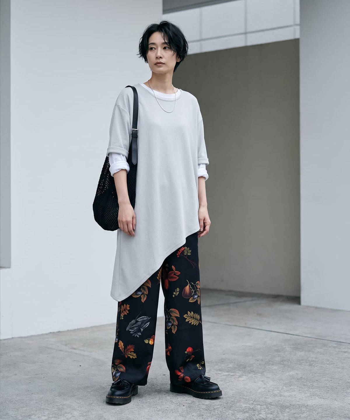 着用イメージ 170cm ライトグレー
