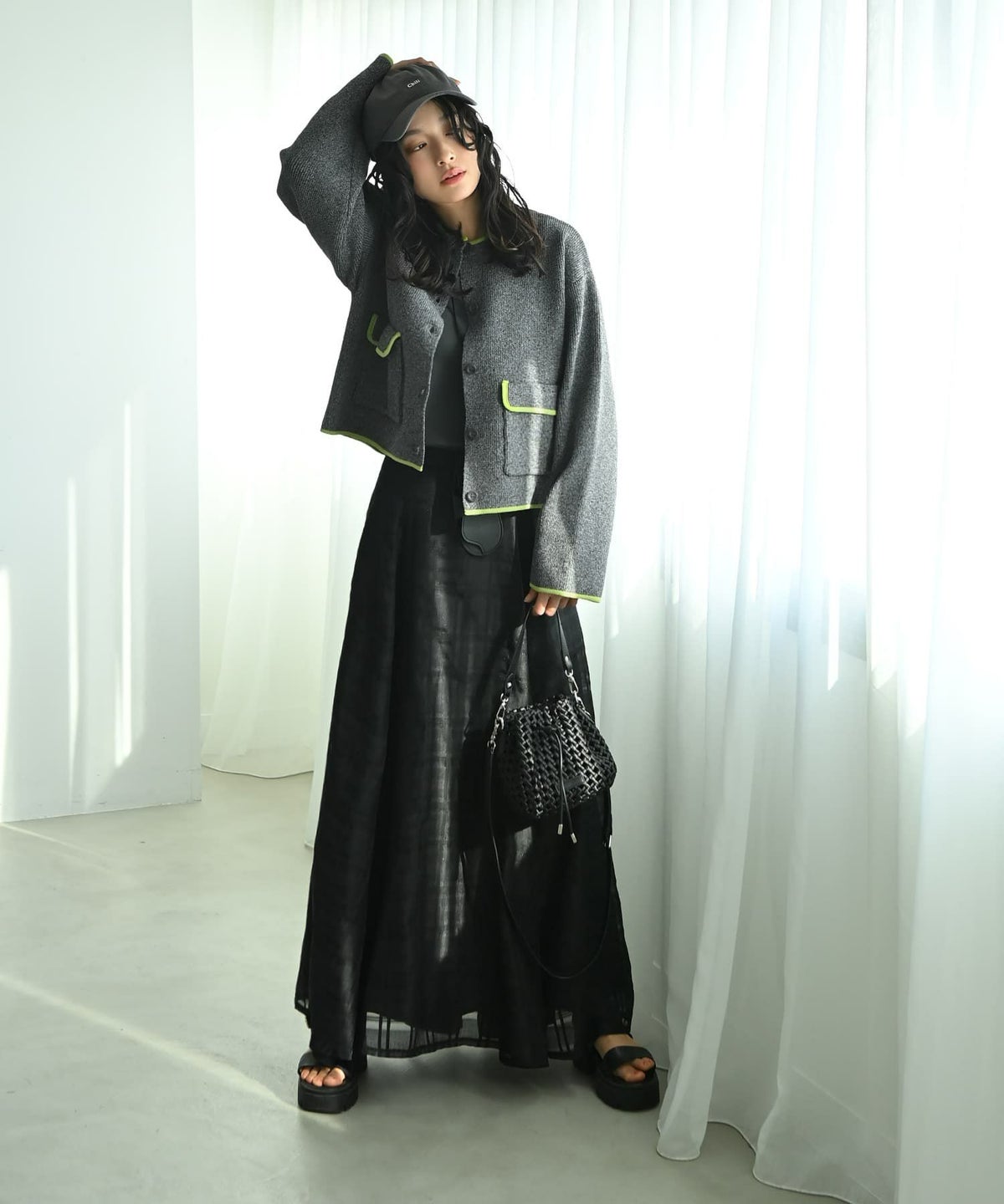 着用イメージ 167cm ブラック