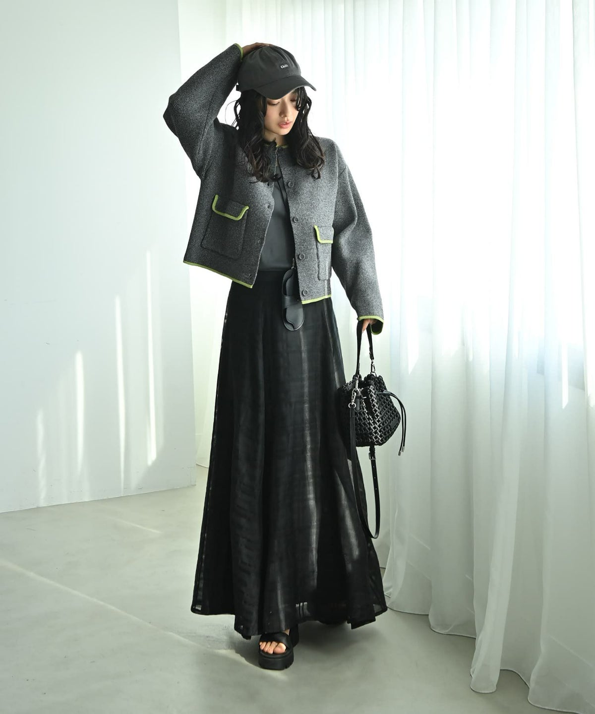 着用イメージ 167cm ブラック