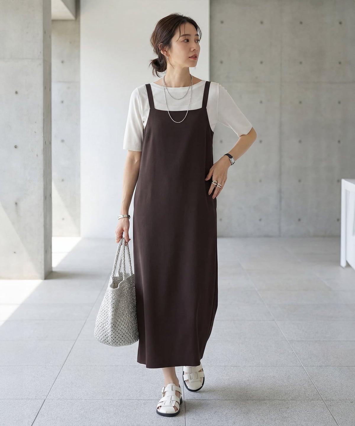 着用イメージ 163cm ホワイト