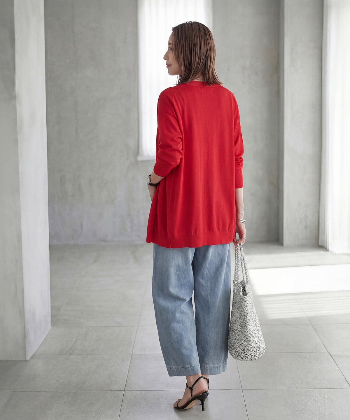 着用イメージ　163cm レッド