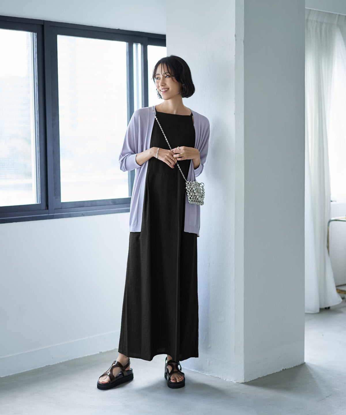 着用イメージ　163cm ラベンダー