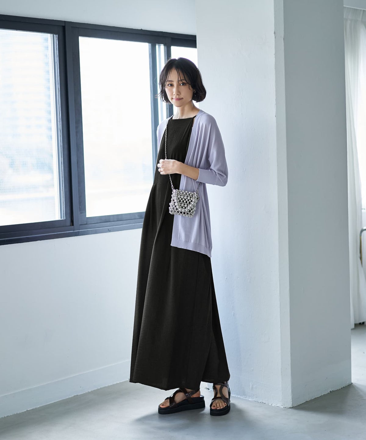 着用イメージ　163cm ラベンダー